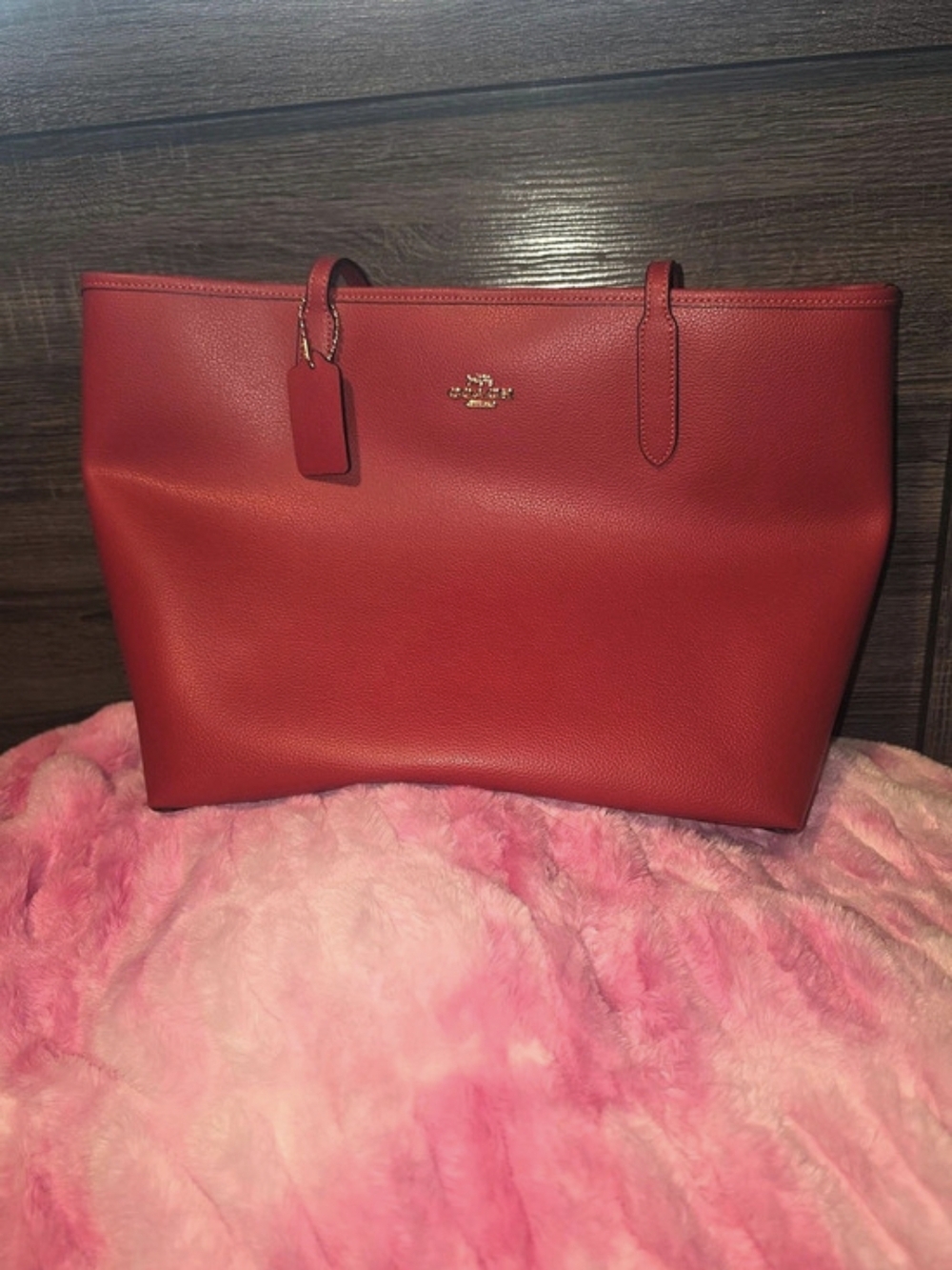 Coach City Tote Leather Tote in Red N8309-IMLQ